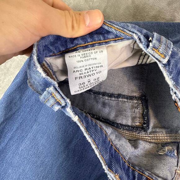 Wrangler FR Riggs Double knee utility carpenter pants distressed mens 36x31 - Picture 6 of 9